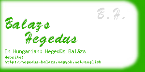 balazs hegedus business card